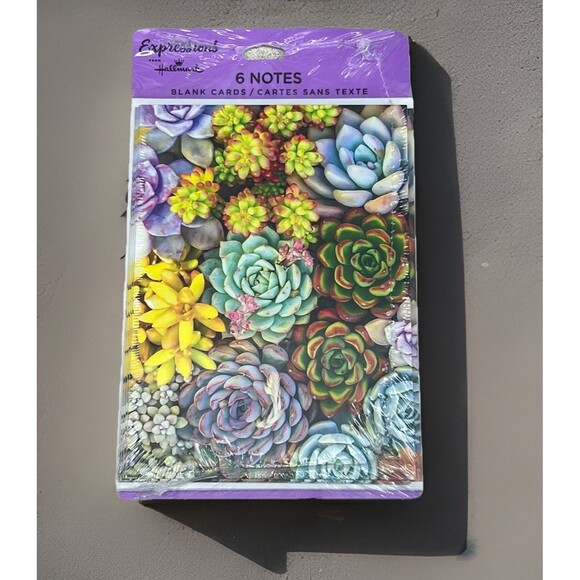 Hallmark Expressions Succulents Blank Note Cards Set of 4 Cards & Envelopes - Picture 3 of 10